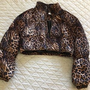 Animal Print Bomber Jacket Size M